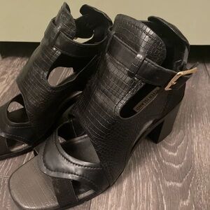 River Island Black Croc-Embossed Heels